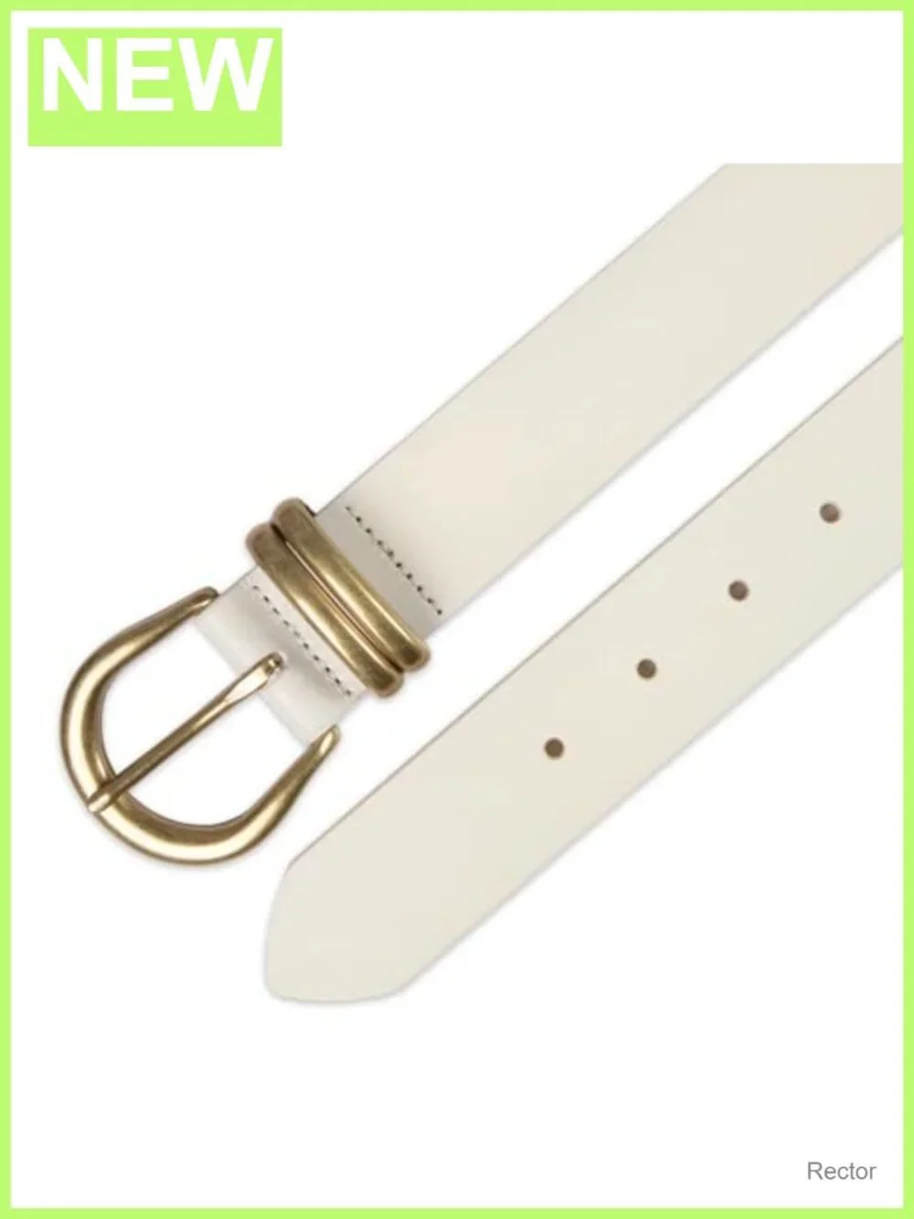 Genuine Leather Loop Belt Double Metal Loops Harness Buckle Adjustable